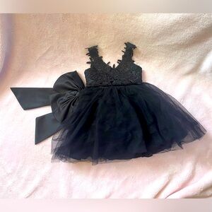 Black embroidered dress